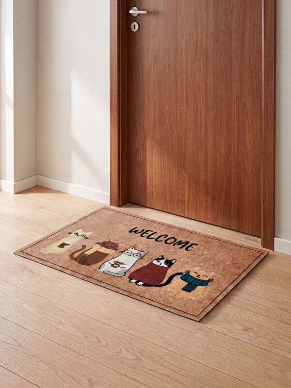 LCW HOME мысық бейнеленген есік алдындағы кілемше 45x75 см