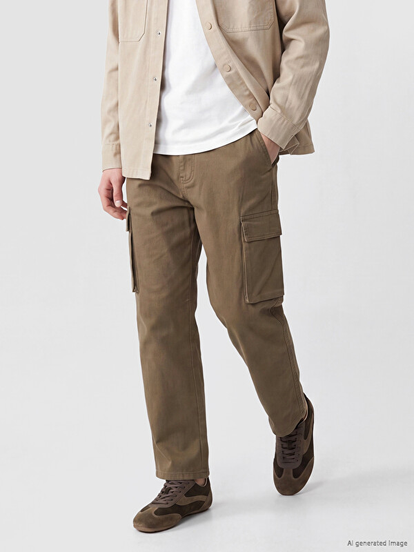 XSIDE Regular Fit Gabardine Men's Cargo Trousers