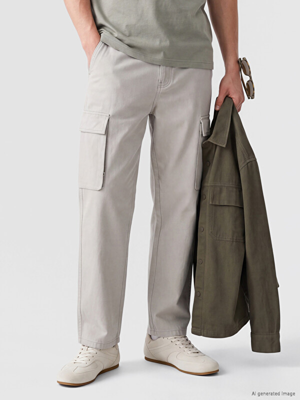 XSIDE Regular Fit Gabardine Men's Cargo Trousers