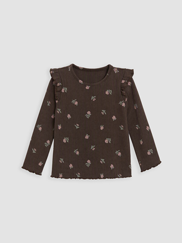 LCW baby Çiçekli Kız Bebek Pijama Üst