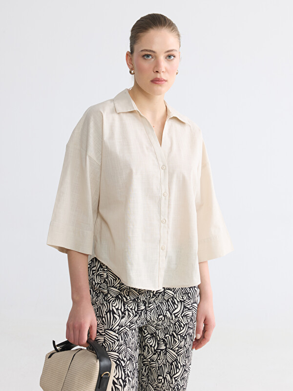 LCW Comfort Woman Beige Shirt