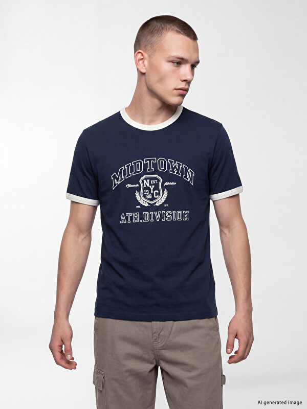 XSIDE Crew Neck NYC Printed Jersey Men's T-shirt