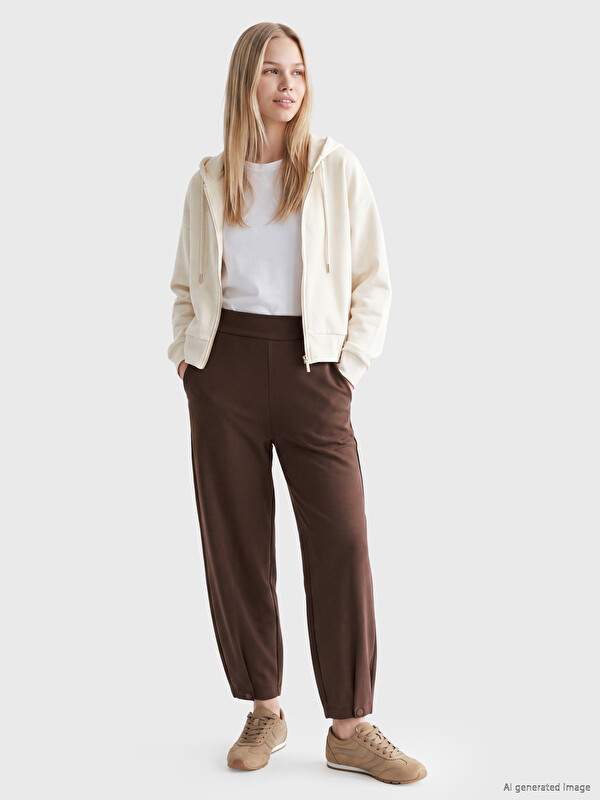 LC WAIKIKI Pantalon de survêtement Femme Taille élastiquée Toucher doux