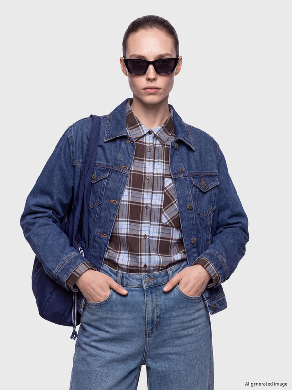 LCW Comfort Woman Indigo Denim Jacket
