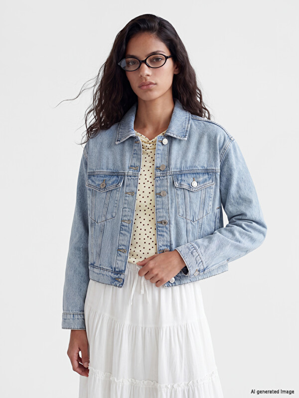 XSIDE Collared Neck Women's Denim Jacket