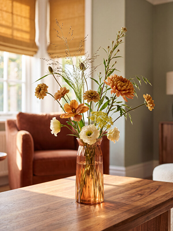 LCW HOME Vase en verre à motif embossé