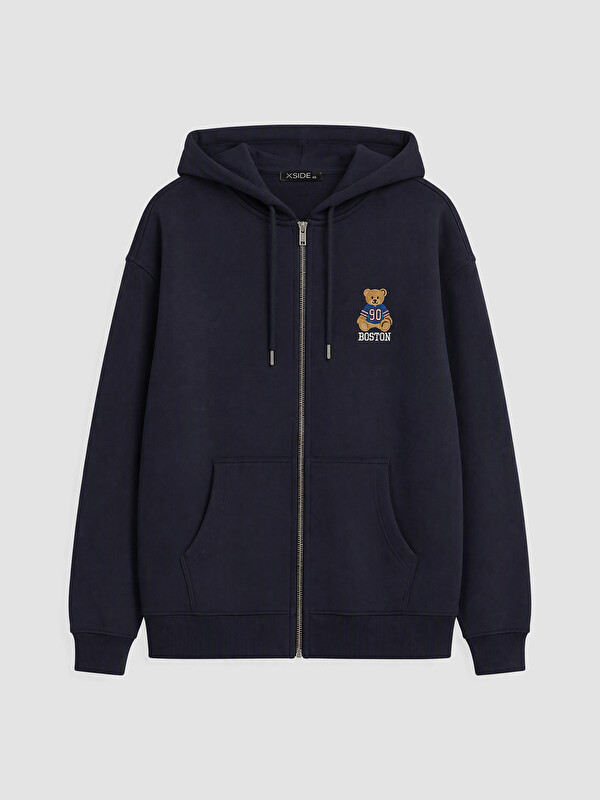 XSIDE Woman Navy Zip-Up Sweatshirt