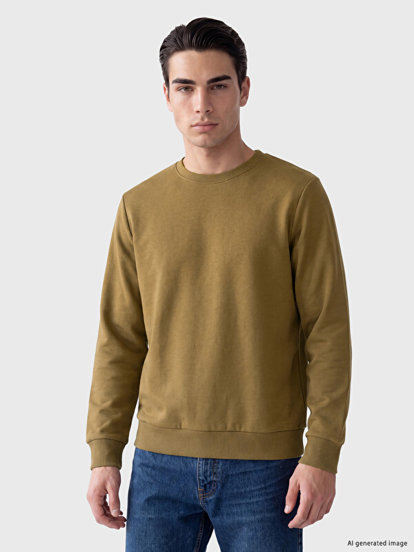 LCWAIKIKI Classic Bisiklet Yaka Erkek Kalın Sweatshirt