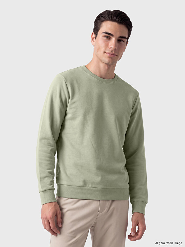 LCWAIKIKI Classic Bisiklet Yaka Erkek Kalın Sweatshirt