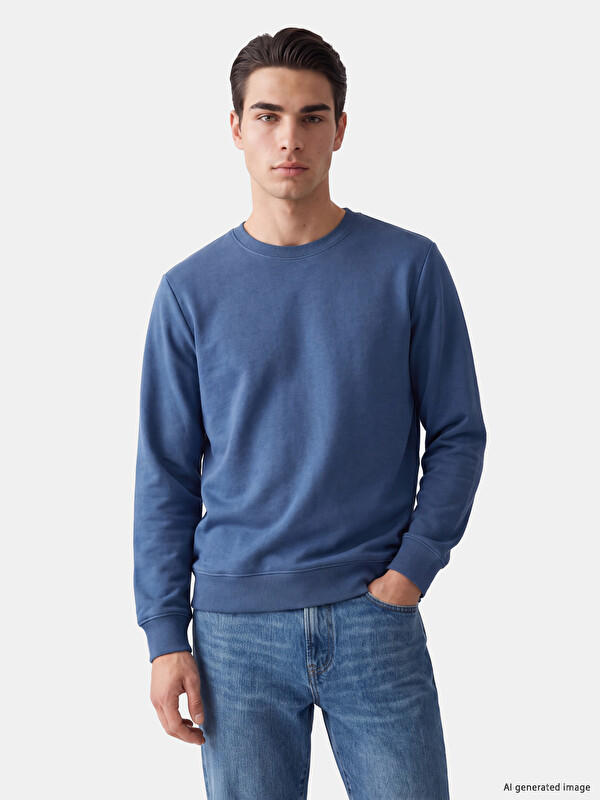 LCWAIKIKI Classic Bisiklet Yaka Erkek Kalın Sweatshirt