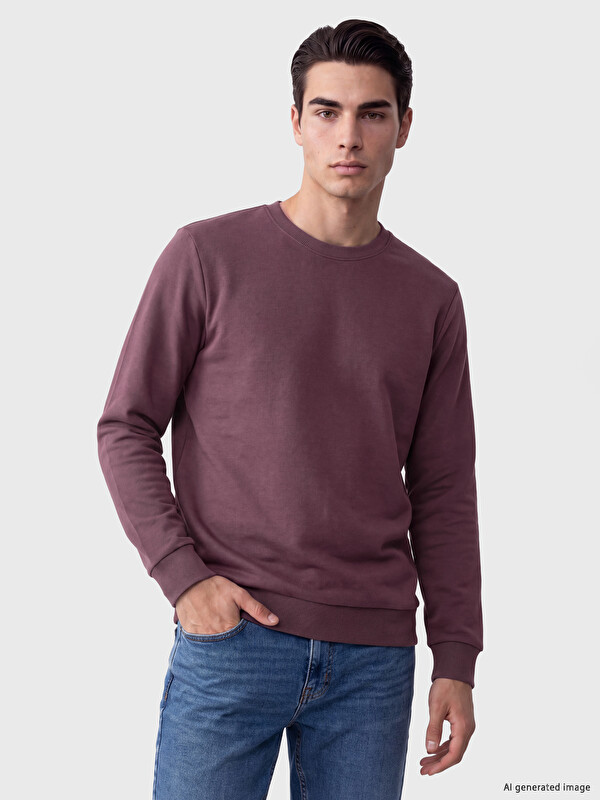 LCWAIKIKI Classic Bisiklet Yaka Erkek Kalın Sweatshirt