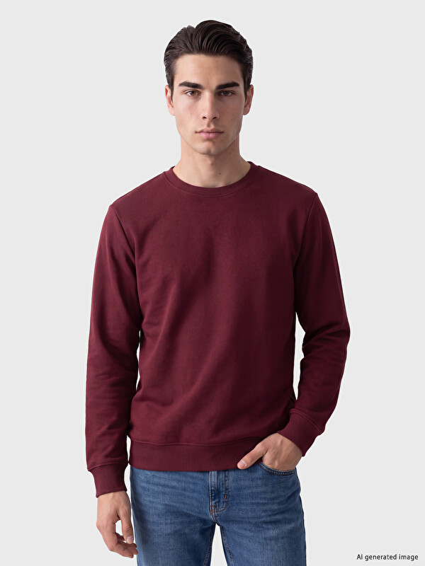 LCWAIKIKI Classic Bisiklet Yaka Erkek Kalın Sweatshirt
