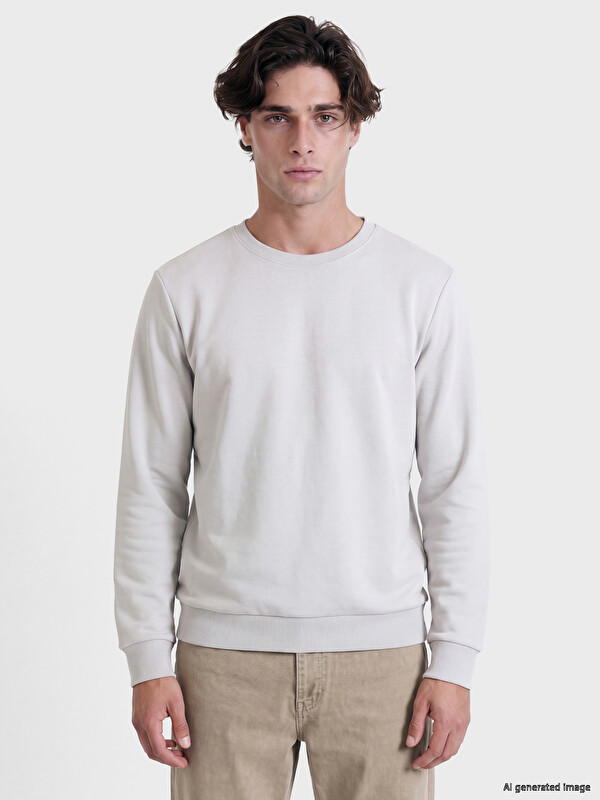 LCWAIKIKI Classic Crew Neck Men's Thick Sweatshirt
