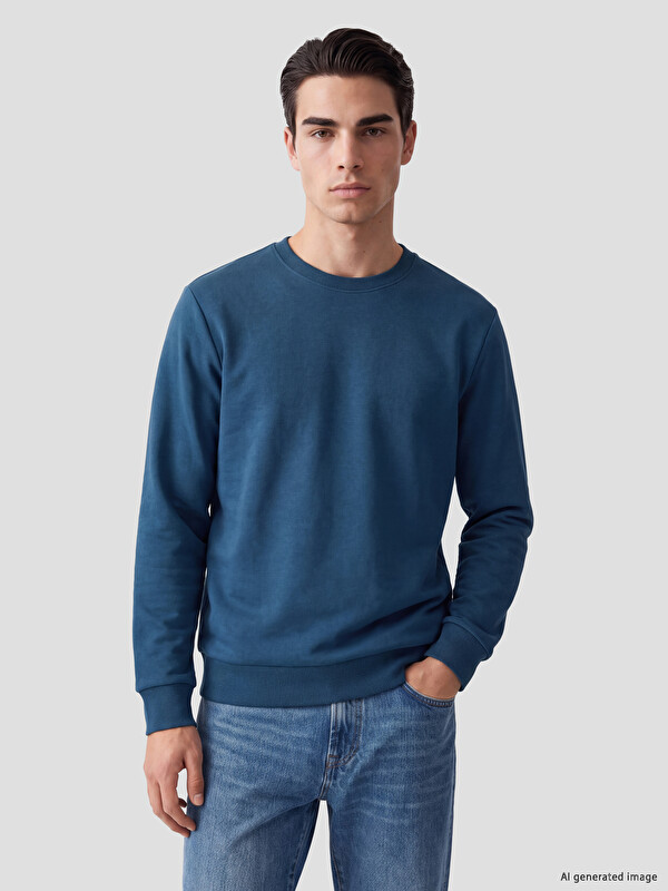 LCWAIKIKI Classic Rundhalsausschnitt Herren Dickes Sweatshirt
