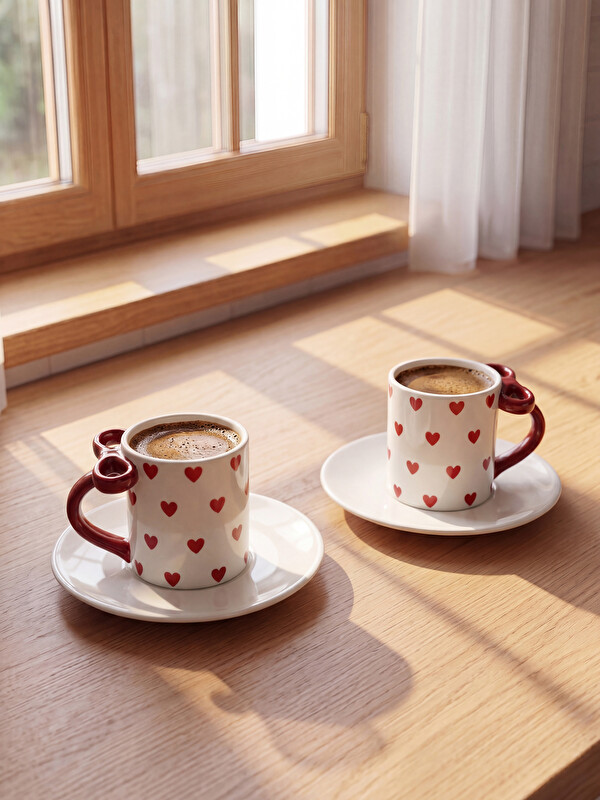 LCW HOME Kalp Desenli Kahve Fincan Takımı