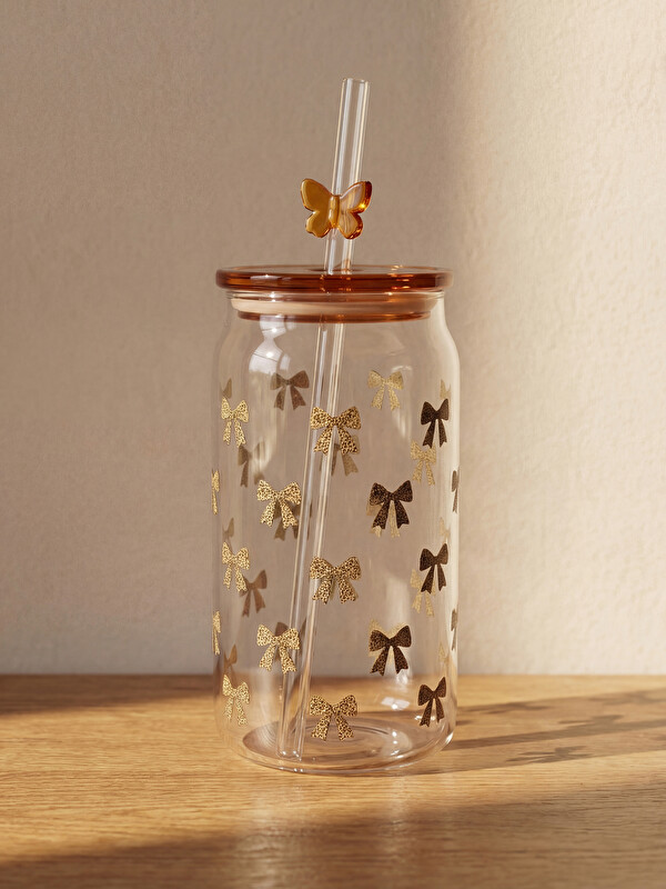 LCW HOME Fiyonk Figürlü Cam Pipetli Bardak 400 ml