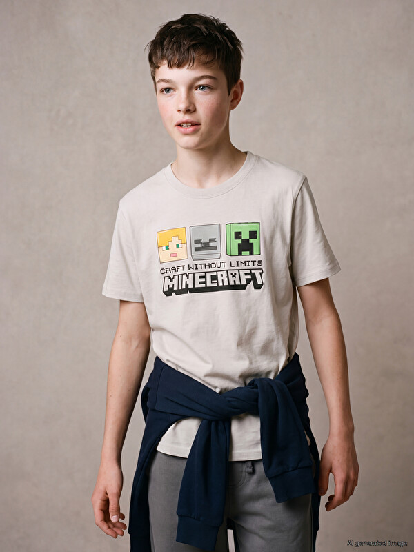 LCW Kids Minecraft Printed Boys' T-Shirt