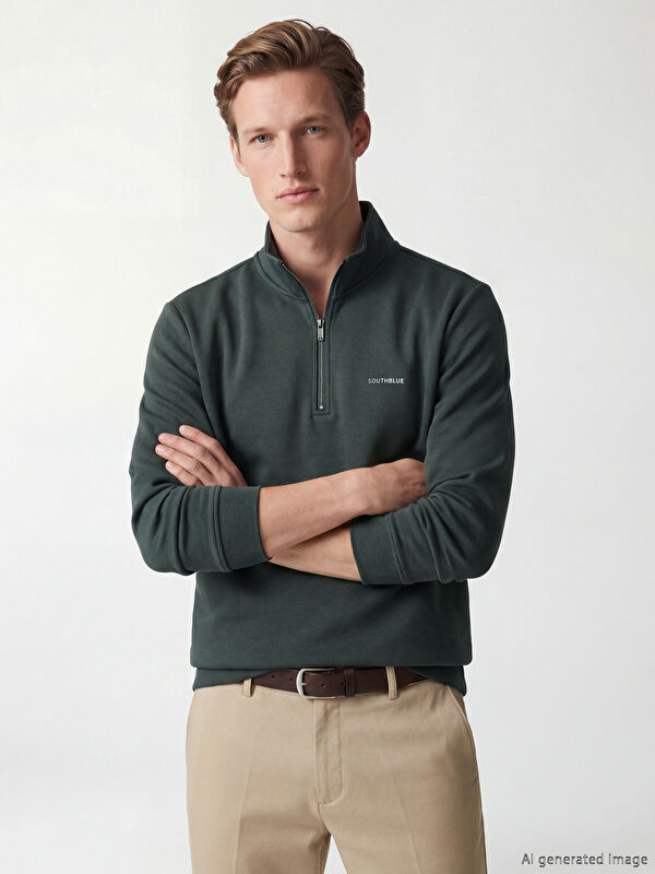 SOUTHBLUE  Dik Yaka Erkek Sweatshirt