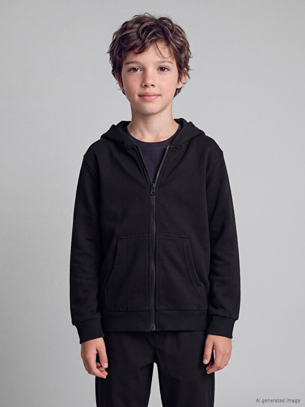 LCW Kids Hooded Boys' Zippered Sweatshirt