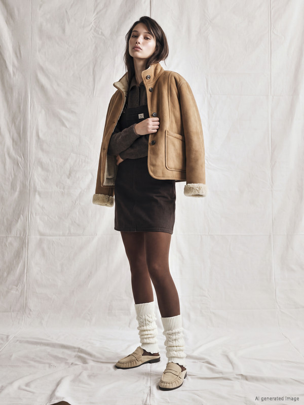 XSIDE Oversize Kadın Süet Görünümlü Mont