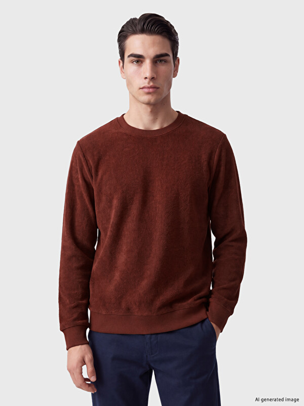 LCWAIKIKI Classic Bisiklet Yaka Erkek Sweatshirt