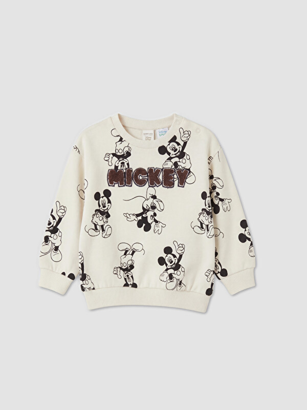 LCW baby Mickey Mouse Baskılı Erkek Bebek Sweatshirt