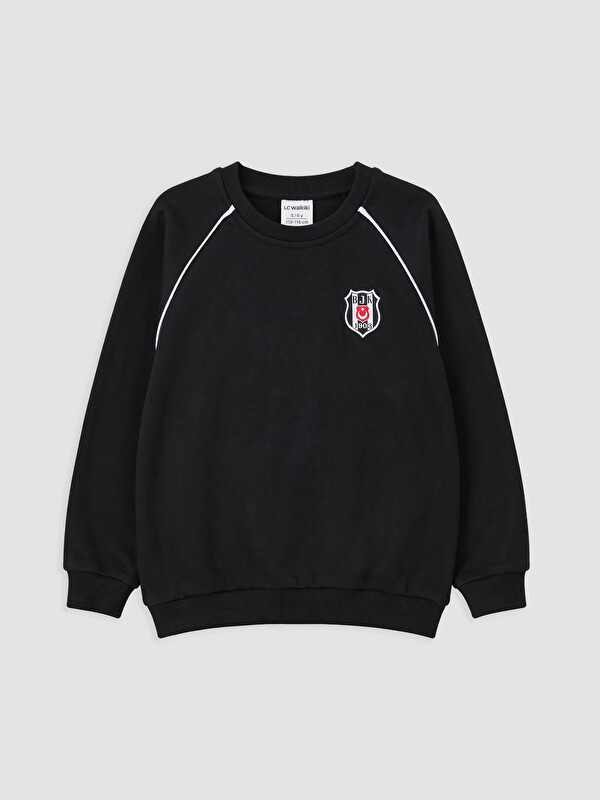 LCW Kids Bisiklet Yaka Beşiktaş Nakışlı Erkek Çocuk Sweatshirt
