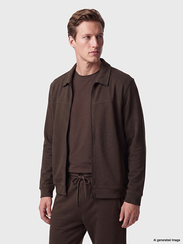 SOUTHBLUE Sweat zippé à col polo pour homme