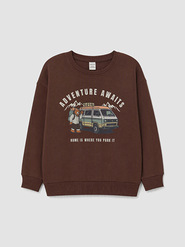 LCW Kids Baskılı Erkek Çocuk Kalın Sweatshirt