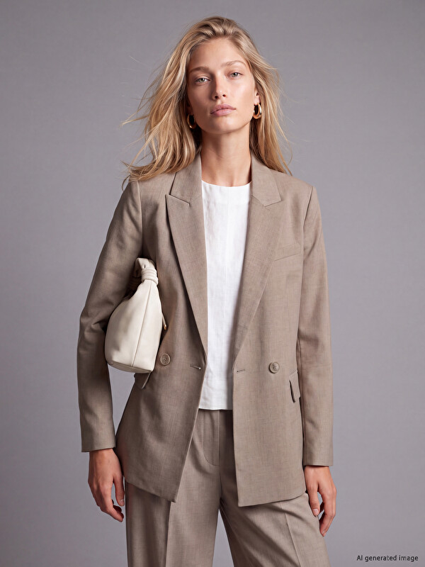 LCW Vision Woman Brown Blazer