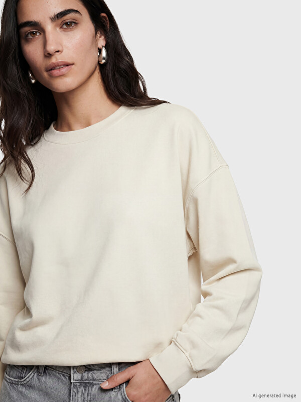 LCW Vision Hanorac Gros Oversize cu Guler Rotund pentru Femei