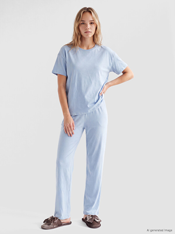 LCW DREAM Bisiklet Yaka Kadın Pijama Takım