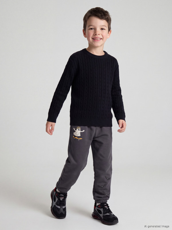 LCW Kids Pantalon de survêtement garçon imprimé en molleton gratté 3 fils