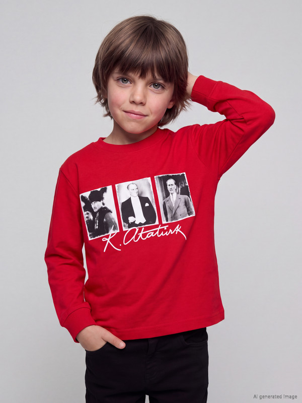 LCW Kids Atatürk Baskılı Erkek Çocuk Tişört