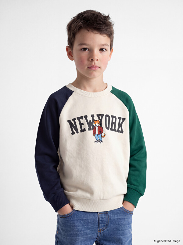 LCW Kids New York Printed Boys' Sweatshirt