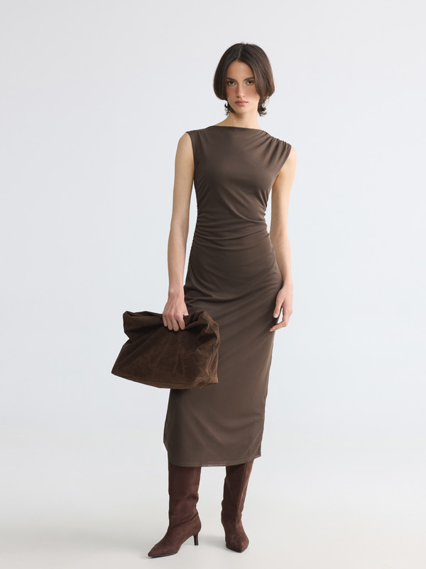LCW EVERYDAY Ruched Bodycon Midi Dress