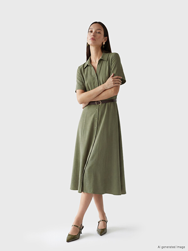LCW EVERYDAY Robe de chemise Vert Femme