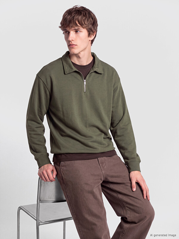 XSIDE Man Khaki Sweatshirt