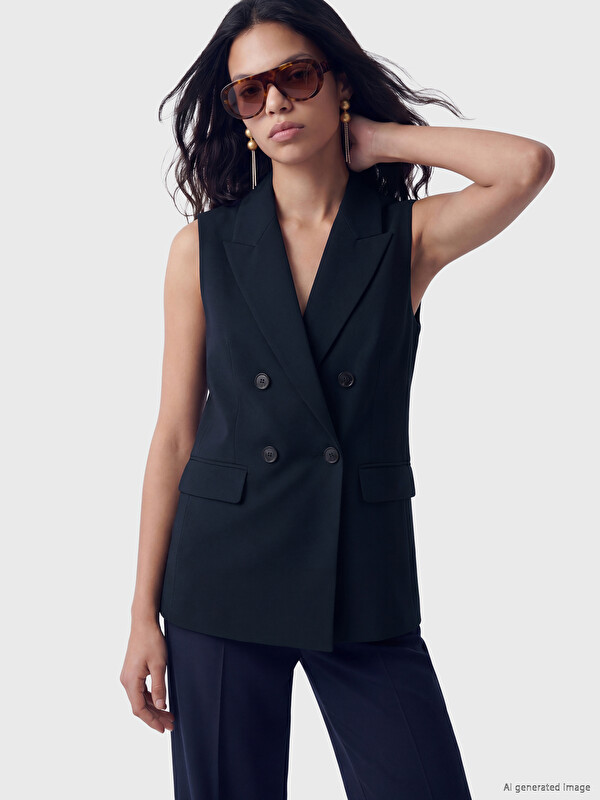 LCW Vision Double Breasted Collar Women's Classic Waistcoat