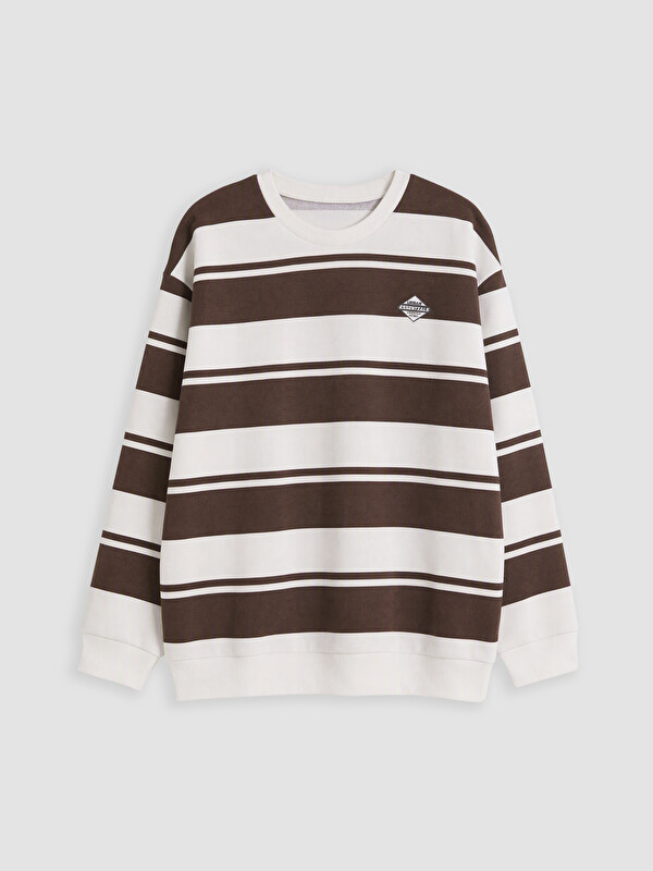LCW Kids Çizgili Erkek Çocuk Sweatshirt