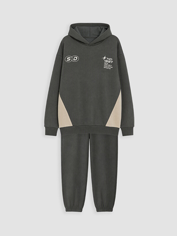 LCW Kids Set de trening imprimat cu glugă pentru băieți