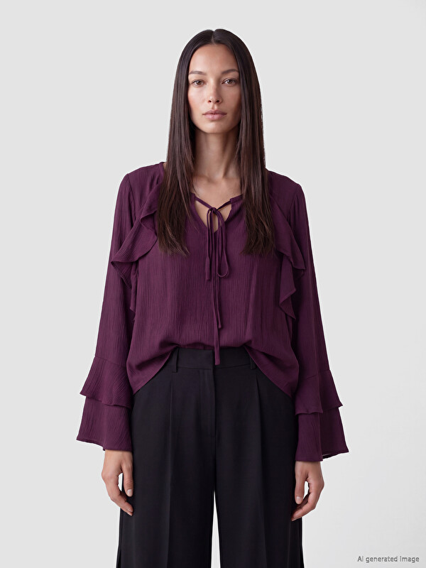 LCW EVERYDAY Bluza s naborima i izrezom na vezanje