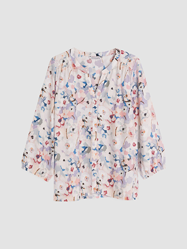 LCWAIKIKI Classic Grandad Collar Patterned Blouse