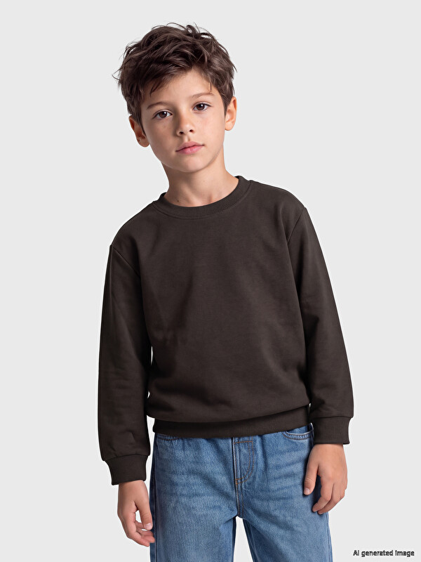 LCW Kids Crew Neck Boys' Thick Sweatshirt