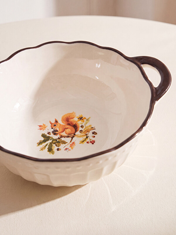 LCW HOME کاسەی قووڵی چینی چاپکراوی سنجاب