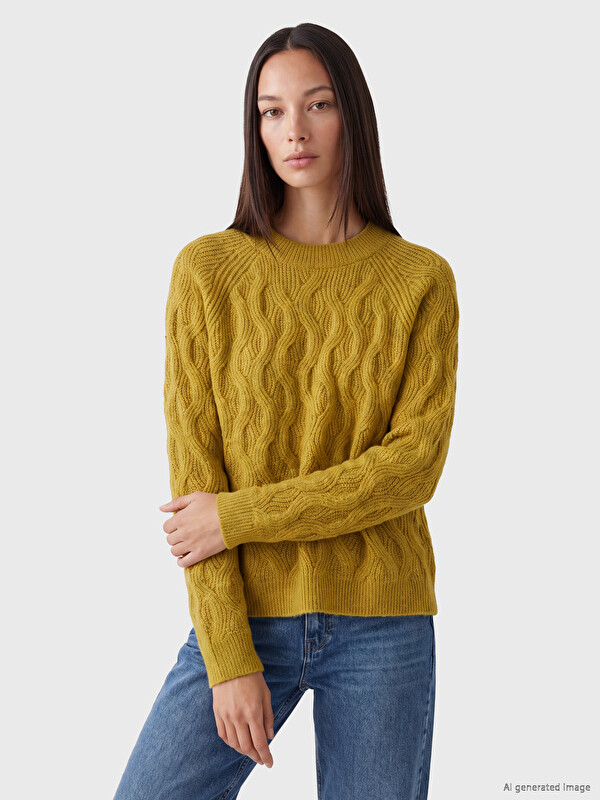 LCWAIKIKI Classic Pull-over en tricot à motifs à col rond pour femme