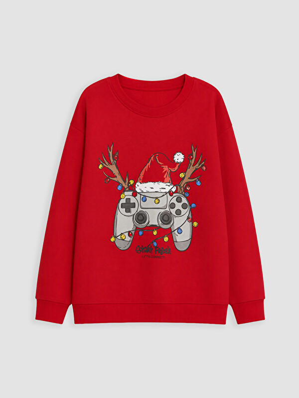 LCW Kids New Year Themed Boys' Thick Sweatshirt