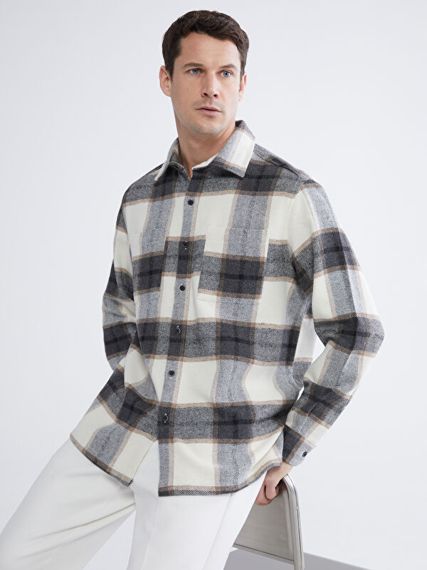 LCWAIKIKI Classic Loose Fit Ekose Erkek Gömlek