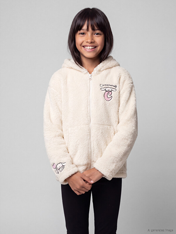 LCW Kids Cinnamoroll Nakışlı Kız Çocuk Pelüş Sweatshirt