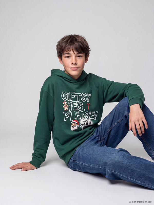 LCW Kids New Year Themed Boys' Thick Sweatshirt